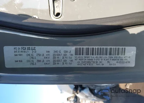 2019 Dodge Journey Se Value Package z USA, uszkodzony, nr VIN 3C4PDCAB5KT738130